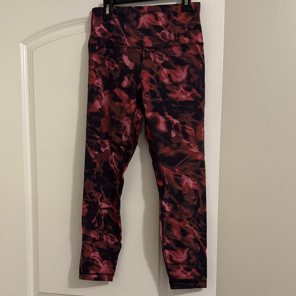 lululemon athletica Red and Black Leggings